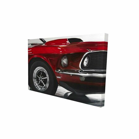 FONDO 20 x 30 in. Classic Red Car-Print on Canvas FO2792830